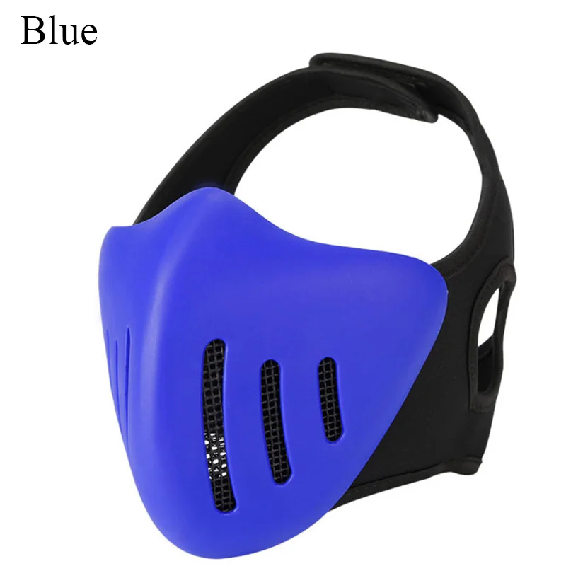 blue Military Airsoft Paintball Mask Half Face Hunting Shooting Protective Masks Breathable Tactical Combat Mask Cs Wargame Face Mask - Цвет: blue