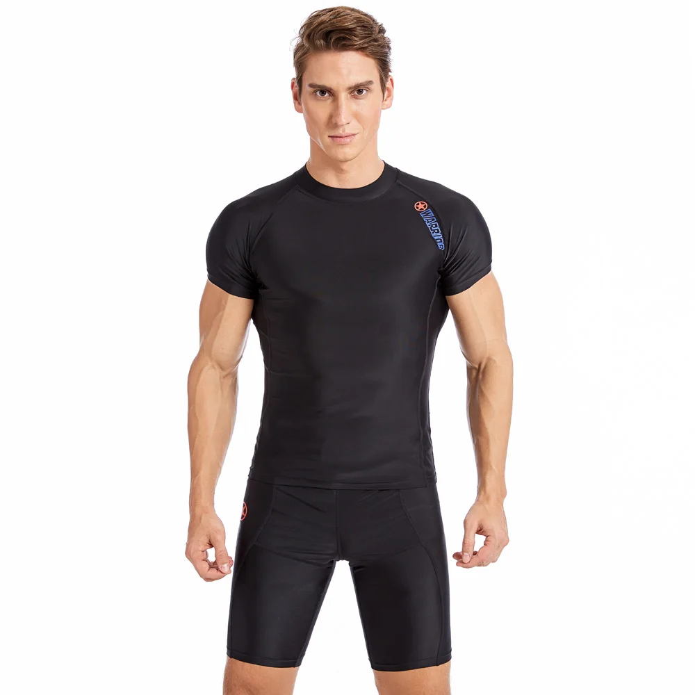 Мужская рубашка для плавания Rashguard короткий L 5XL Мужской купальный костюм UPF 50 +