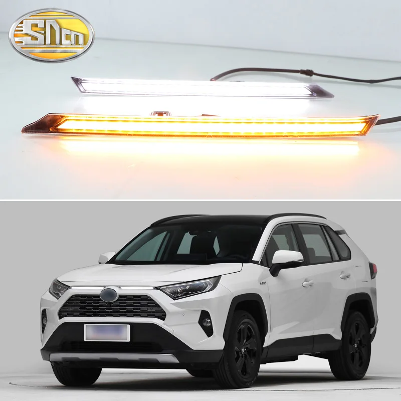

LED Daytime Running Lights for Toyota RAV 4 2019 2020 RAV4 DRL Yellow Turn signal Lamp Waterproof ABS Cover