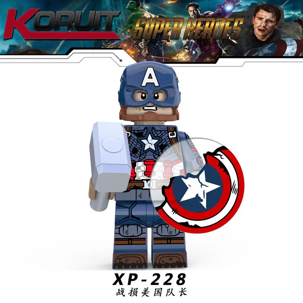 XP228 60PCS 60 шт. Капитан Америка фигурка Марвел супер герой агент Гидры Мстители эндшпиль строительные блоки наборы Модель Кирпичи Игрушка - Цвет: XP228 60PCS