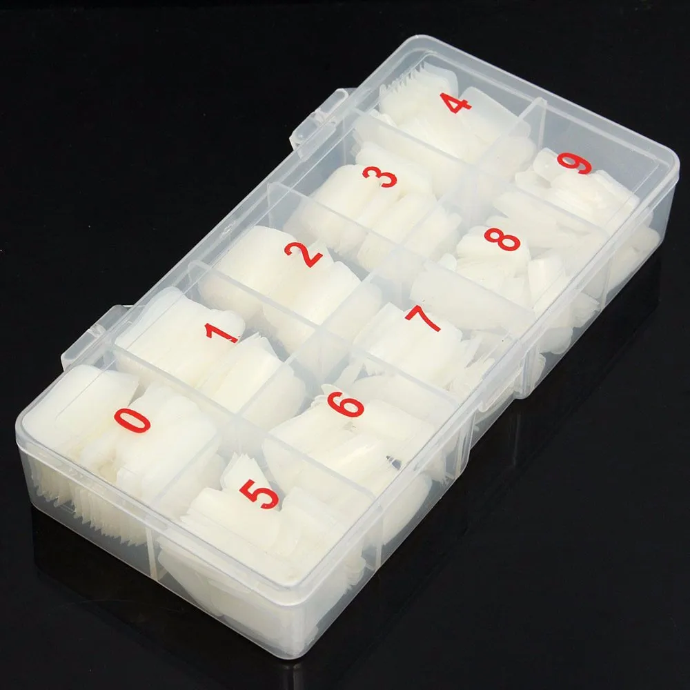 

1 Box/500 Pcs Artificial Nail Tip Full Cover False Nail Tips Natural Nail Extension Making Gel UV Manicure Set #YL5