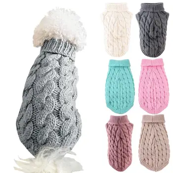 

Autumn Winter Dog Clothes Pet Dog Sweaters for Small Dogs Coat High Collar Pet Dog Knitted Jumpers Sweater Knitwear Pet Clothes