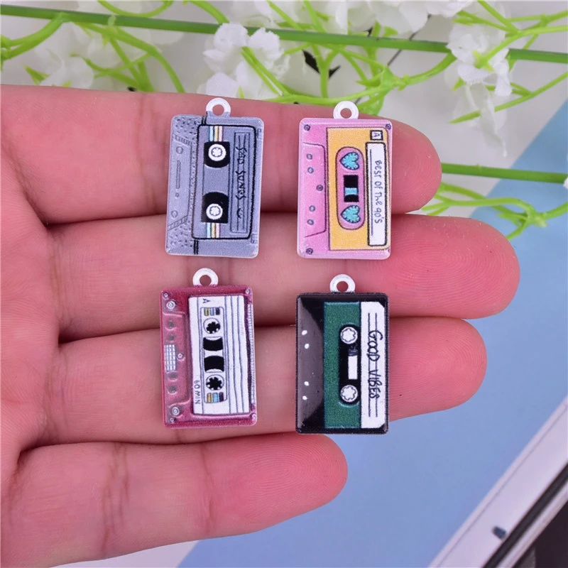 Mix 10pcs 15*26mm Tape Enamel Charms Metal Pendant For Diy