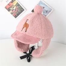 Флисовая бейсбольная кепка для детей, бархатная бейсболка с защитными ушами для мальчиков и девочек, зимняя теплая Бейсболка, модная кепка Py4