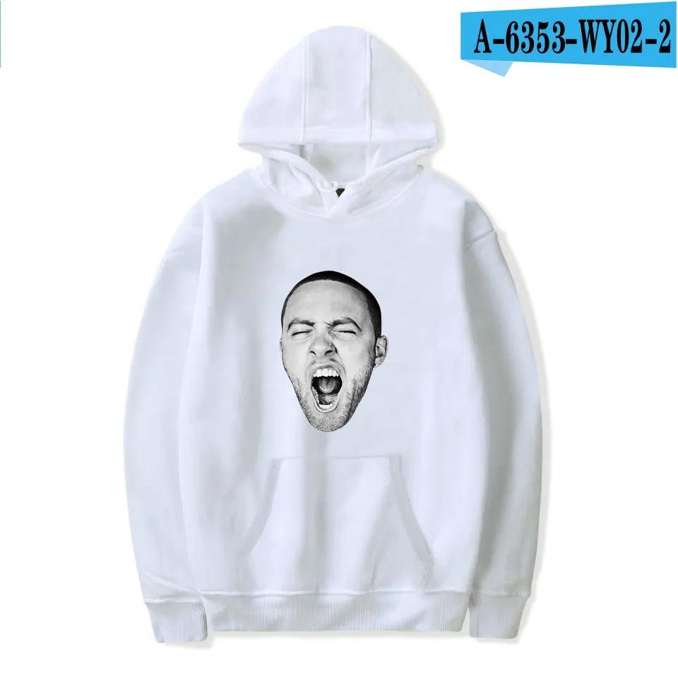White Rapper Mac Miller, толстовка с капюшоном, модная Повседневная Мужская/Женская толстовка, K-pop Mac Miller, памятный веер, удобный теплый костюм - Цвет: White