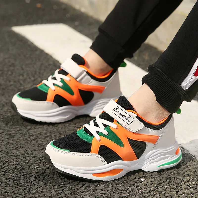 

Unisex 2020 Sneaker Kids Boy Hook & Loop Walking Shoes Kids Mesh Breathable Girls Sports Shoes Anti Slip Girl Luxury Brand Shoes