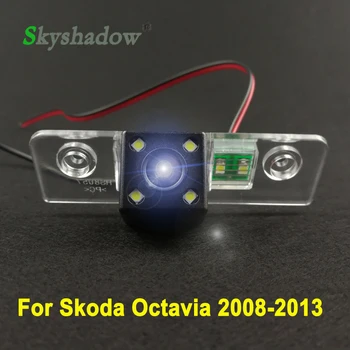 

For Skoda Octavia 2008-2013 HD Car CCD 4 LED Night Vision Reverse Backup Parking Waterproof Rearview Reversing Rear View Camera