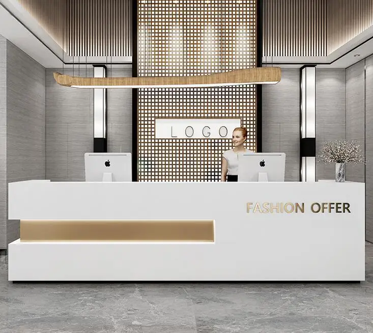 Cashier Simple Modern Company Front Desk Hotel Reception Desk Women's Clothing Store Beauty Salon Bar Counter Customized