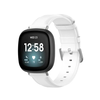 

PU Leather Wrist Sport Strap Watch Band for -Fitbit Versa3/Sense Smart Watch 634A