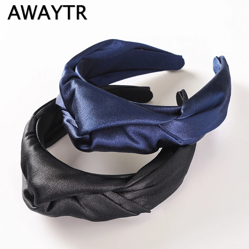 

AWAYTR Fashion Womens Bow Knot Hairband Solid Color Cross Knot Women Head Hoop Glitter Girls Hair Headband Hair Accessories