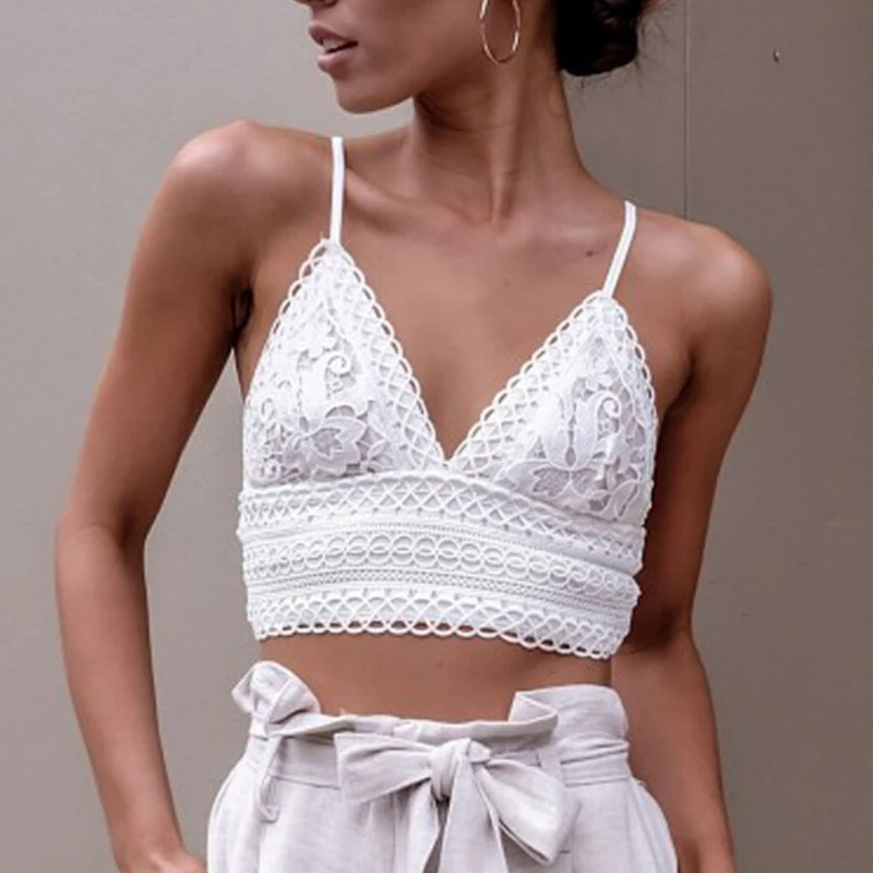 Белый кружевной вязаный Топ Camisole Cami для женщин, летний топ с открытой спиной и бантом, женская уличная мода, укороченный топ