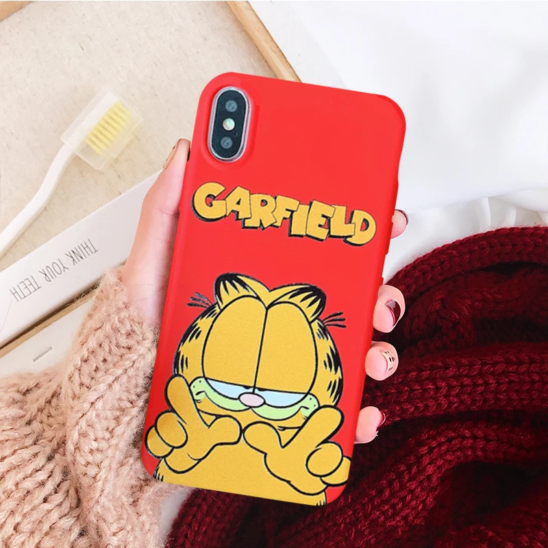 GYKZ мультфильм Гарфилд Кот Чехол для телефона для iPhone 6 6s X XR XS MAX 8 7 Plus Мягкая силиконовая задняя крышка для iPhone X 10 Coque Fundas