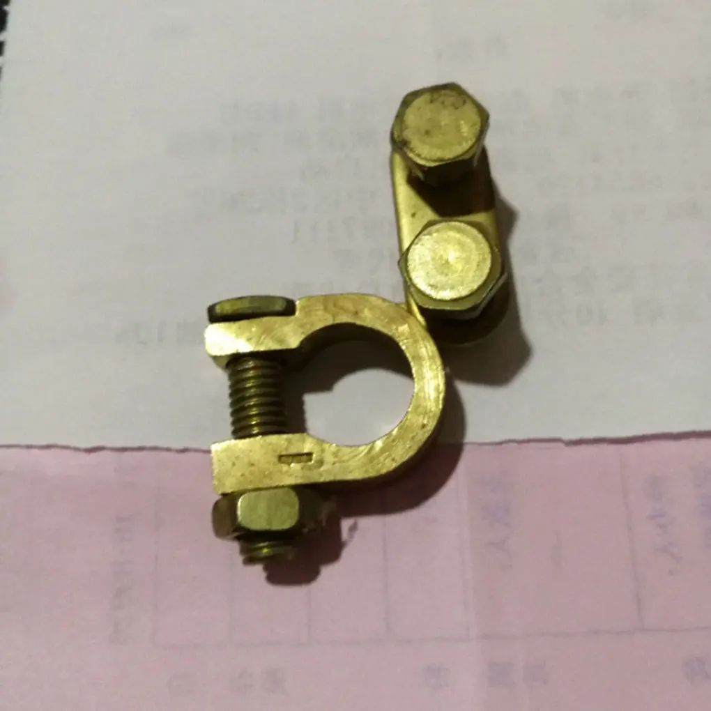 1 Pair Auto Car Replacement Battery Terminal Motorcycle Clamp Clips Brass Connector Adjustable Conductive Caps