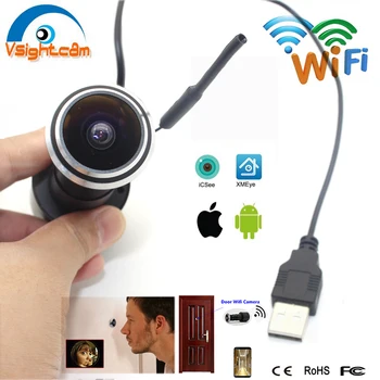 

Vsightcam Upgrade DC5V Mini Peephole Wifi Door IP Camera Wireless Smart Home Security HD 1080P Fisheye Lens Web Camera P2P Onvif