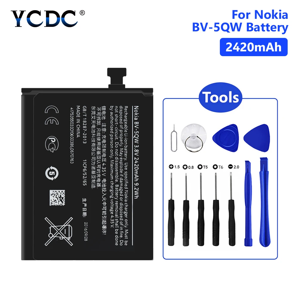 Высокое качество 2420mAh BV 5QW батарея для Nokia Lumia 929 930 RM927 Замена литий ионная телефона