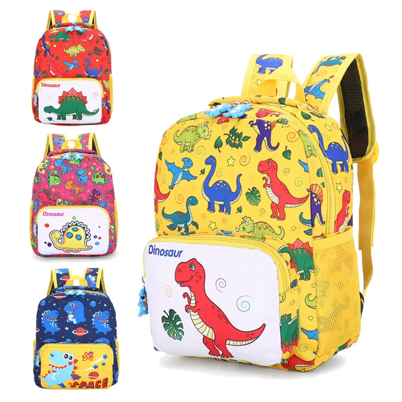 

New Style Kindergarten Cartoon Anti Lost Schoolbag Dinosaur Nylon Printed Children Backpack