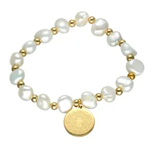 Нержавеющая сталь Библейский крест кулон бусы браслет христианский жемчужный браслет ювелирные изделия