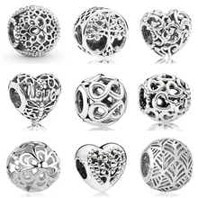 Новейший ажурный цветок Бесконечность семья Дерево DIY Бусины Подходят Pandora браслет ювелирные изделия S030