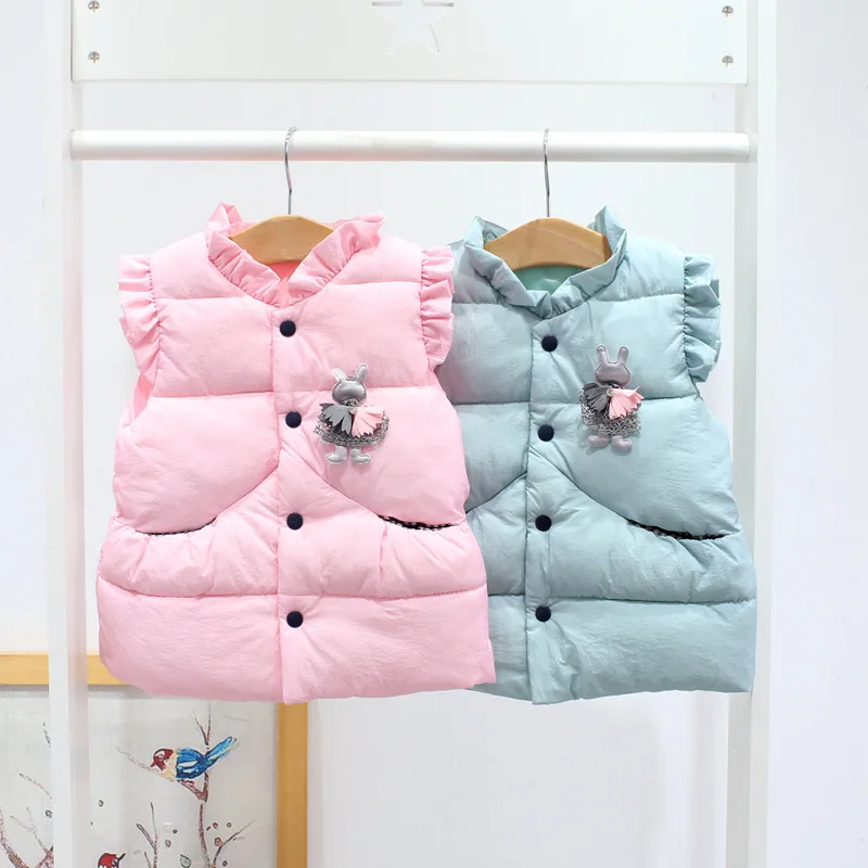

2019 Autumn & Winter Idea Fish Brand Childrenswear Small Children Hand Cotton Girls Cotton-padded Jacket Vest J8502