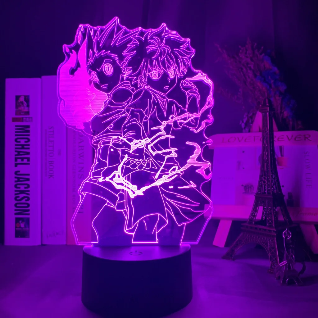 Gon and Killua Figure 3d Night Light Anime Hunter X Hunter Nightlight for Kid Bedroom Decor Lighting Child Gift HxH Lamp Bedside