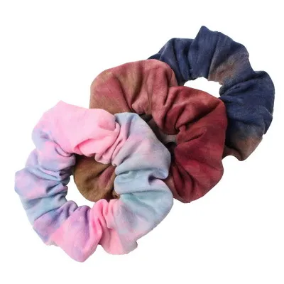 best headbands for women 3pcs Tie Dyed Scrunchie Pack Hair Accessories For Women Girls Headbands Elastic Rubber  Hair Tie Hair Rope Ring Ponytail Hold long hair clips Hair Accessories