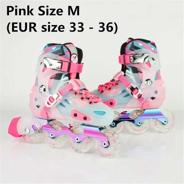 Pink size M Премиум Детские кроссовки роликовые коньки обувь для детей от 8 до 15 лет обувь для катания на коньках уличная спортивная обувь Размер s m Europea 29 до 36 - Цвет: Pink size M