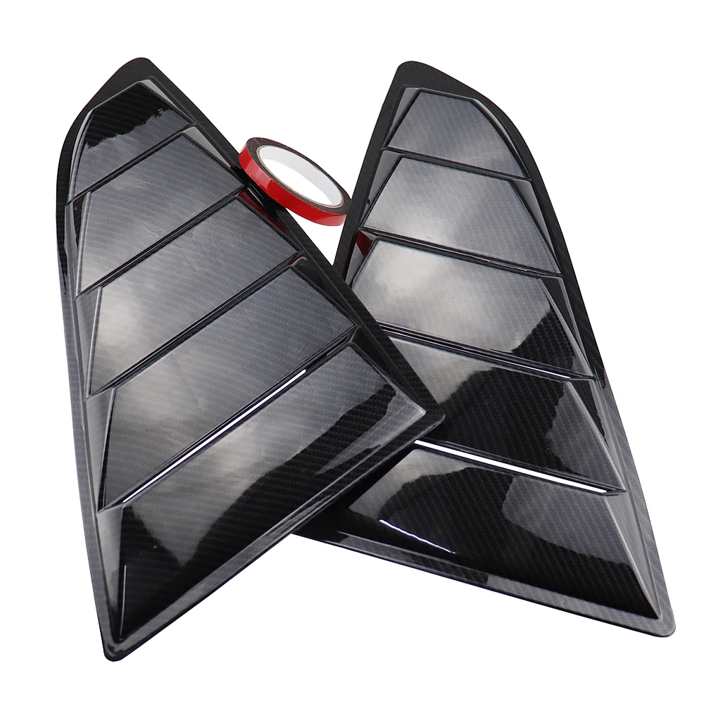 For Ford Mustang Rear Quarter Window Louvers Spoiler Scoops Car Tunning Panel Side Air Vent Cover 2015 -