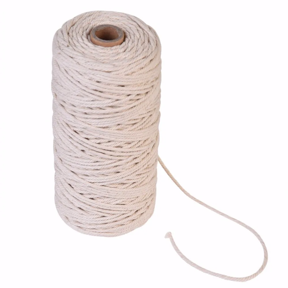 Natural Cotton Twisted Cord 1/2/3mm Diameter 200m/400m Length For DIY Home Textile Craft Macrame Artisan String 1pc cotton rope macrame cord