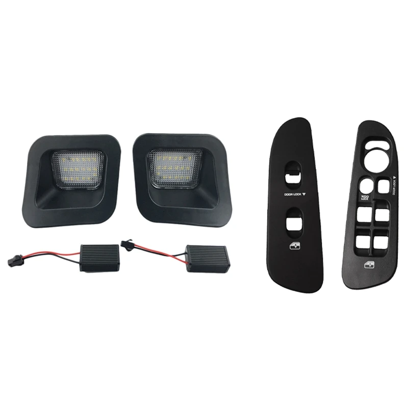 2 Set Car Accessories: 1 License Plate Rear Bumper Lights & Window Door Lock Switch Bezel Panel | Автомобили и мотоциклы