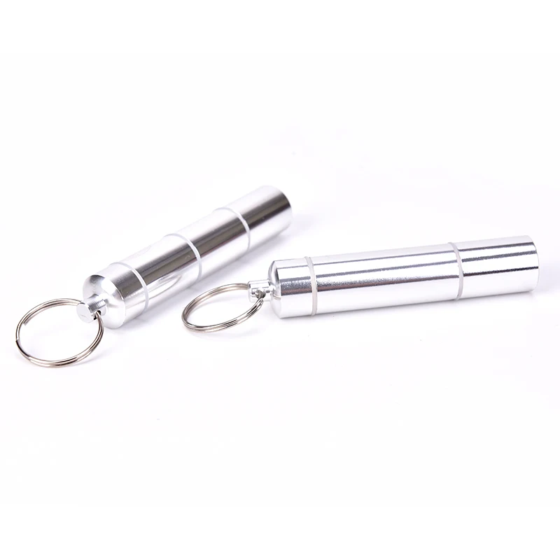 Capsule Shape Aluminum Pill Case Keychain Outdoor Pocket Pill Holder Container Delicate Medicine Box Mini Pill Box