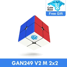 Gan249 v2 m 2x2x2 cubo de quebra-cabeça 2x2 velocidade cubo mágico quebra-cabeça v2 m magnético profissional cubo mágico torção brinquedos educativos para crianças