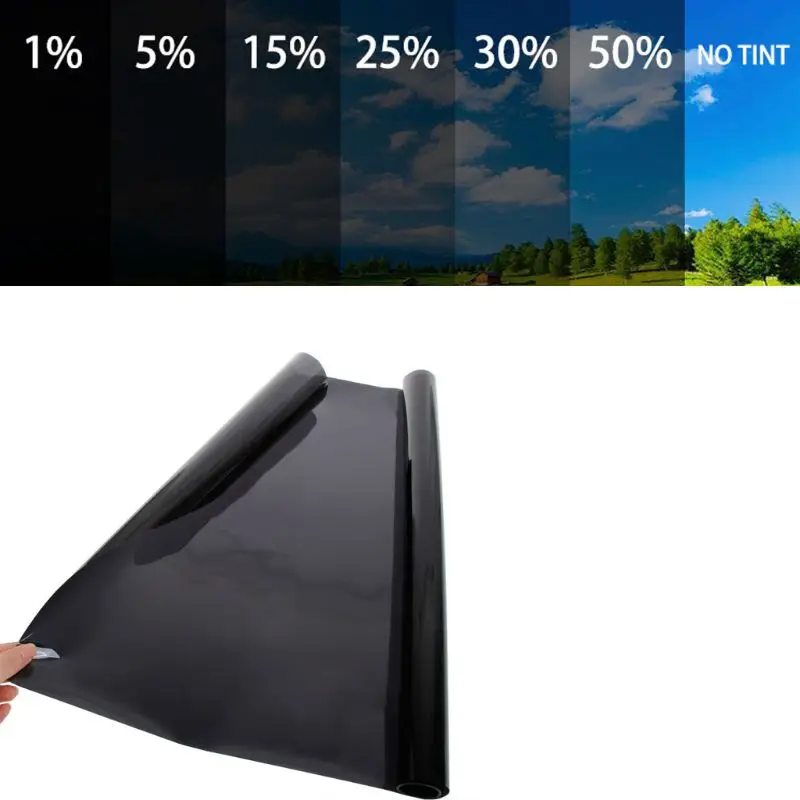 

Dark Black Car Window Tint Film Inside One Way Glare Control Anti Heat Auto Summer Solar Protection Privacy Bathroom Home Use