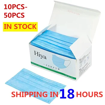 

Disposable Face Mask A Box Of Environmentally Friendly Adult Facemask With Breathable Blue Masks Industrial 3Ply Ear Loop
