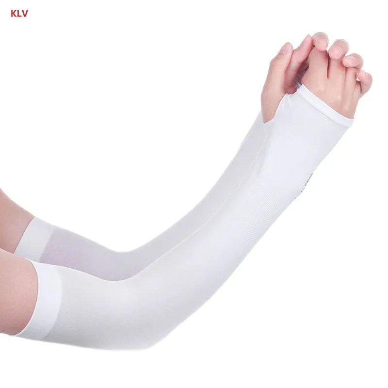 1-White Охлаждающие спортивные перчатки с защитой от солнца и УФ-защитой для езды на велосипеде - Цвет: 1-White