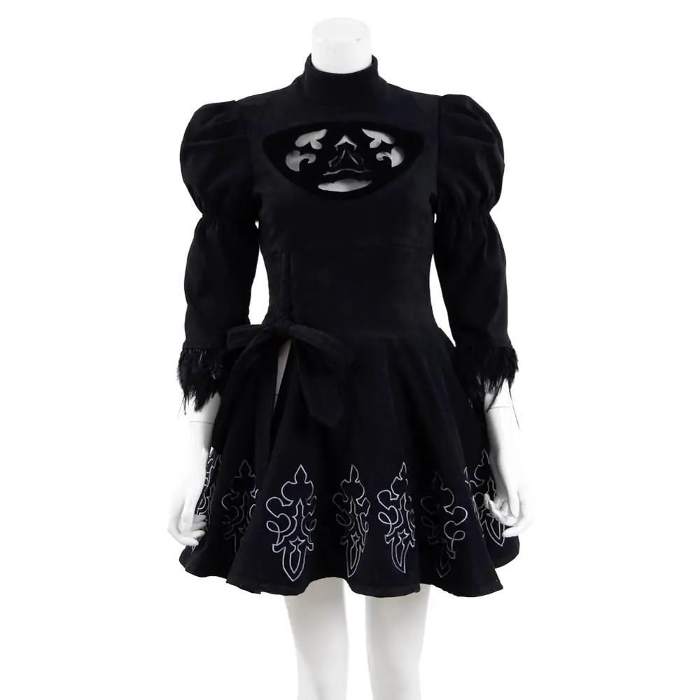 Cossky YoRHa № 2 Тип B Косплэй костюм 2B Платье черного цвета с Eyesmask полный набор Для женщин костюм - Цвет: Черный