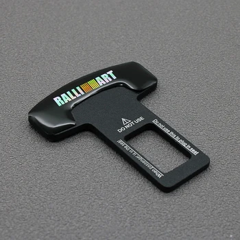 

2pcs quality zinc alloy RALLI ART car seat belt clip safety belt plug For Mitsubishi l200 asx outlander 3 xl lancer pajero 4
