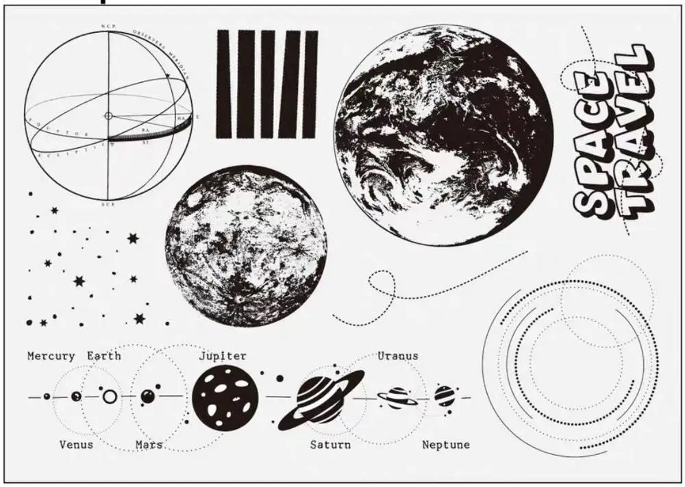 

space Clear Stamp for DIY Scrapbooking/Card Making/Kids Fun Decoration Supplies A1792