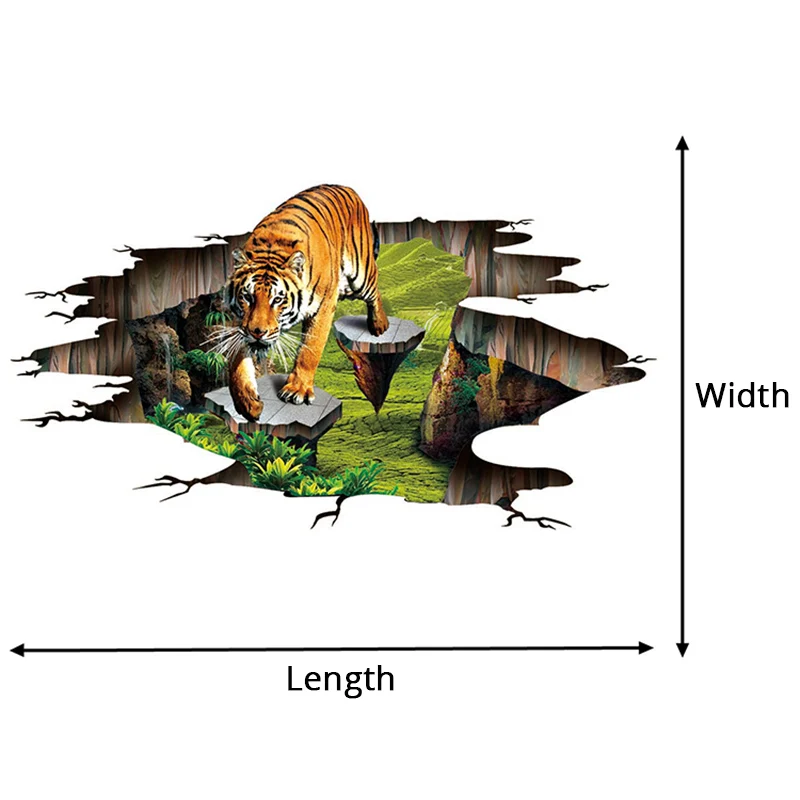 3D стерео реалистичный Тигр настил обои Парк Открытый 3D напольная плитка наклейка Нескользящая Водонепроницаемая утолщенная 3D обои