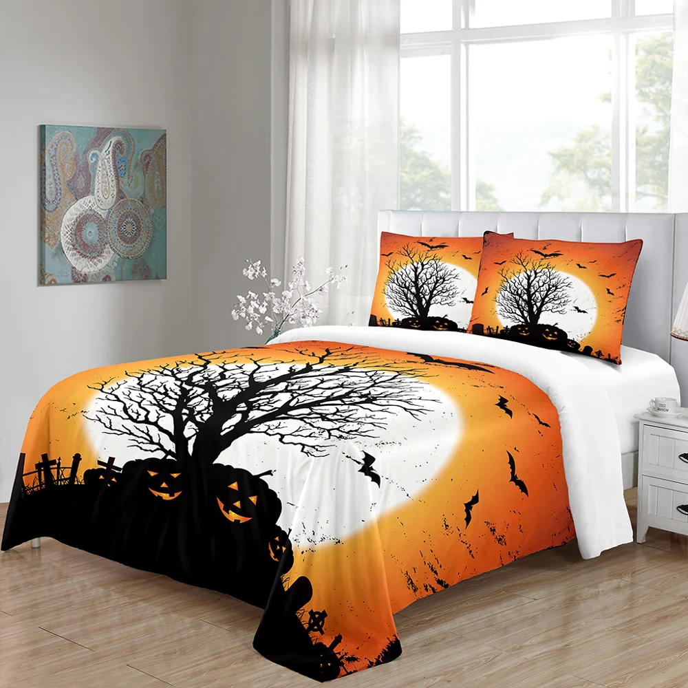 

Duvet Cover Twin or Double Size Comforter Bedding Sets Happy Halloween Luxury Home Textile Cartoon Designer Customizable Printed