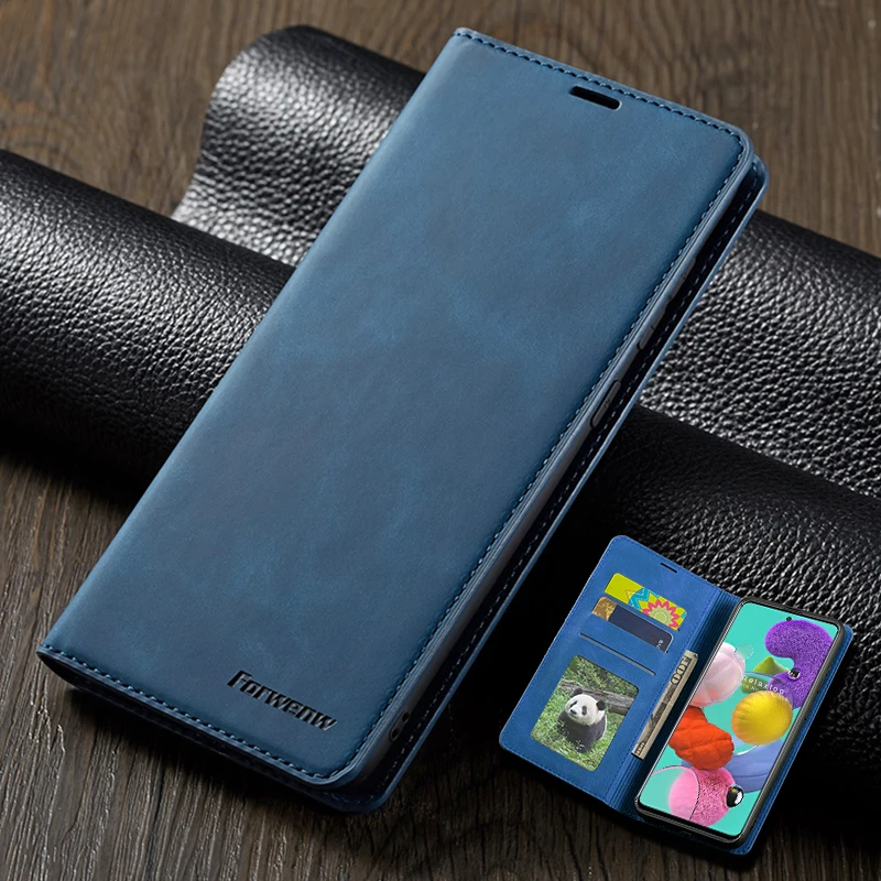 Роскошный кожаный флип чехол для Samsung A51 A71 Galaxy 2019 Прочный Магнитный кошелек с