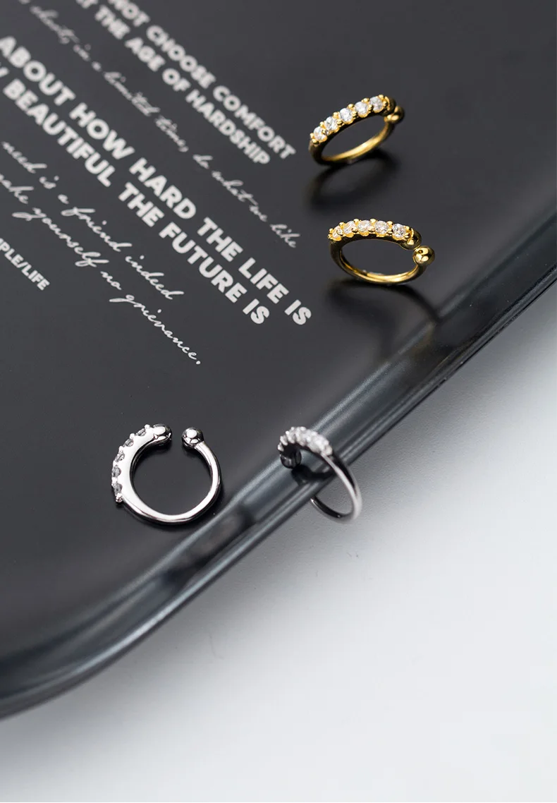 925 Sterling Silver Luxury Clip Earrings for Women Sweet Minimalist Ear Cuff Femme Fashion Personalized Jewelry