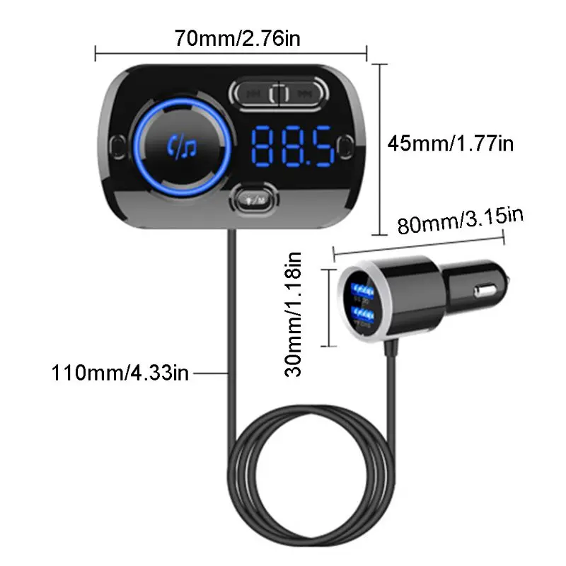 BC49BQ Bluetooth автомобильное QC3.0 быстрое зарядное устройство MP3-плеер fm-передатчик радио адаптер