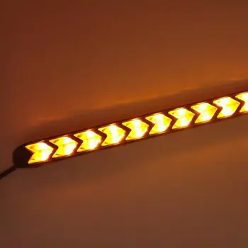 

2pcs Daytime running lights 12V Waterproof Amber+Red Universal Flowing