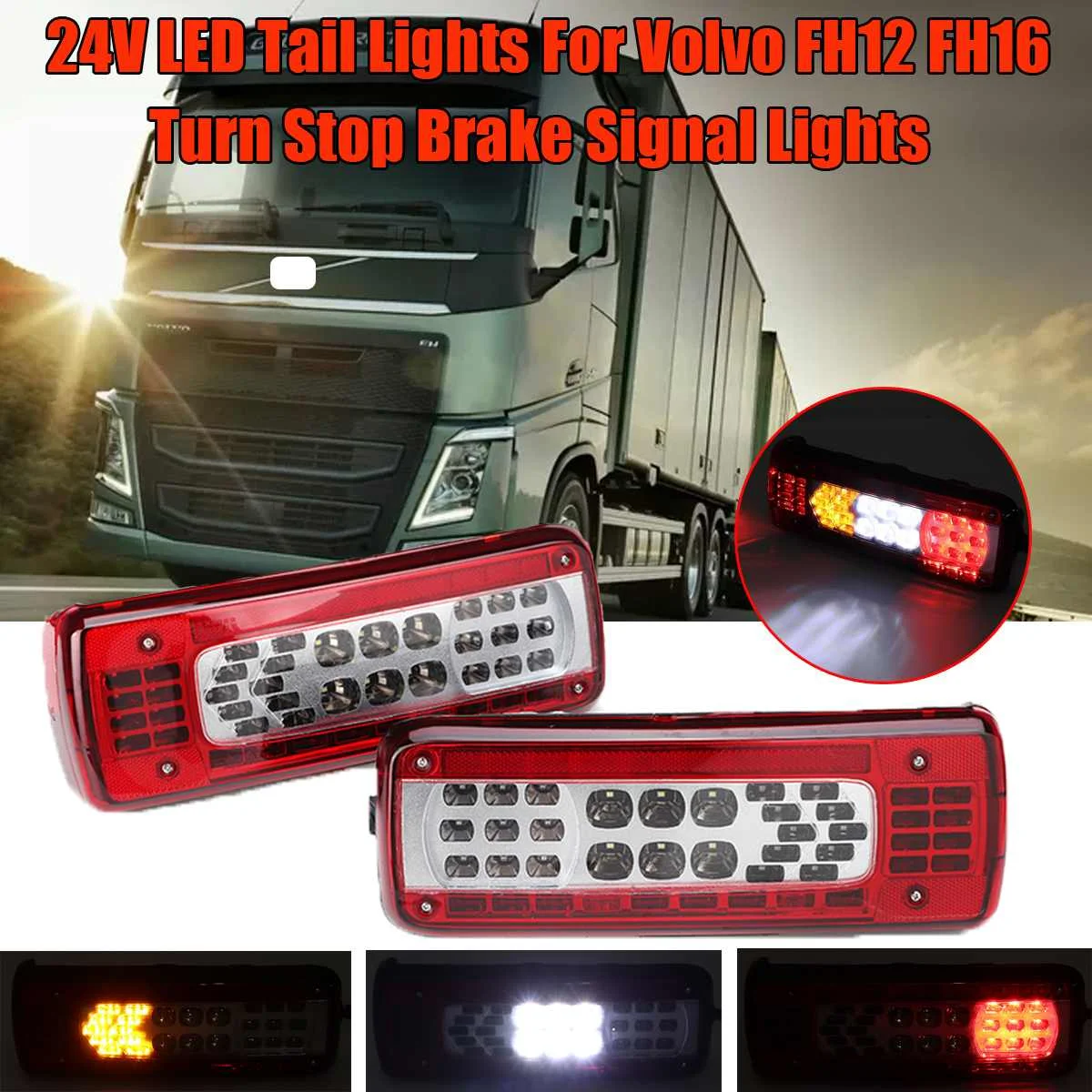 Paar 24V Achterlichten Led Achterlichten Zware Vrachtwagen Achter Lampen Auto Brake Stop Licht Waarschuwing Signaal Lamp Voor Volvo fh 460 Fmx 50 Paar 24V Achterlichten Led Achterlichten Zware Vrachtwagen Achter Lampen Auto Brake Stop Licht Waarschuwing Signaal Lamp Voor Volvo fh 460 Fmx 50
