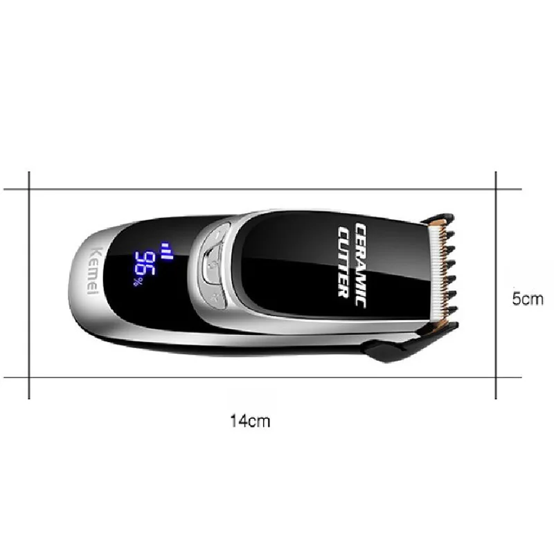 Kemei Km-6035 Rechargeable Electric Clipper Electric Hair Clipper Ceramic Speed Control Cutter Lcd Display Barber Scissor Modeli