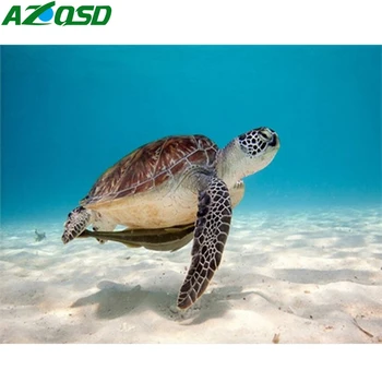 

AZQSD Paint By Number Canvas Painting Kits Turtle Unique Gift Pictures By Numbers Animal DIY Unframe Acrylic Paint Decoration