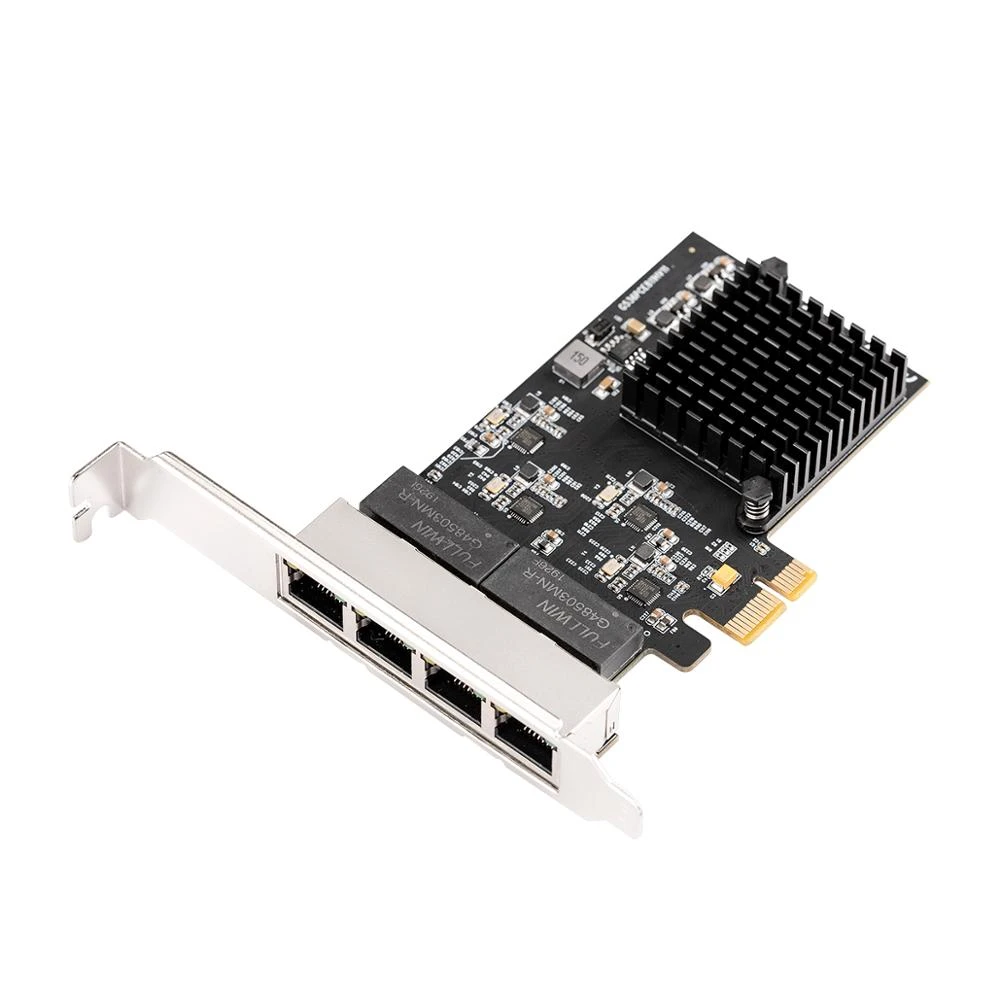 IOCREST PCI-Express 4 Ports Gigabit Ethernet Controller Card RTL8111H Chips with Low Profile Bracket