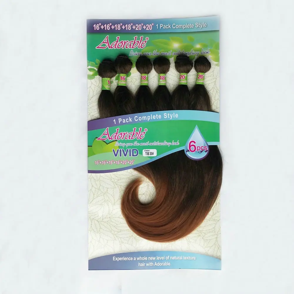 Adorable Heat Resistant Fiber Hook Body Wave Hair Weave Mixed Two Tone,Full Packet Synthetic Hair Bundles Ombre Color Vivid 6pcs