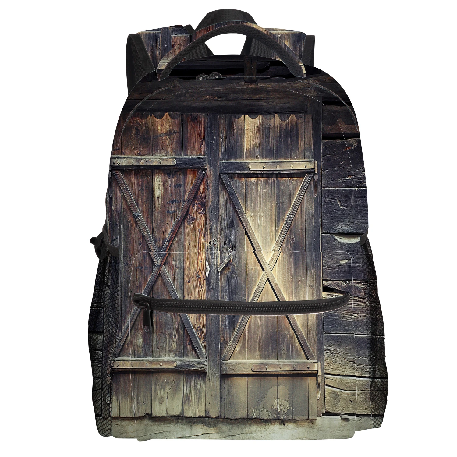 Generador Debilitar virtual Retro desteñido viejo puerta de madera mochila Universidad ropa para  estudiantes resistencia Laptop mochila bolsa para libros Casual deportes  bolsas bolso de la escuela| | - AliExpress