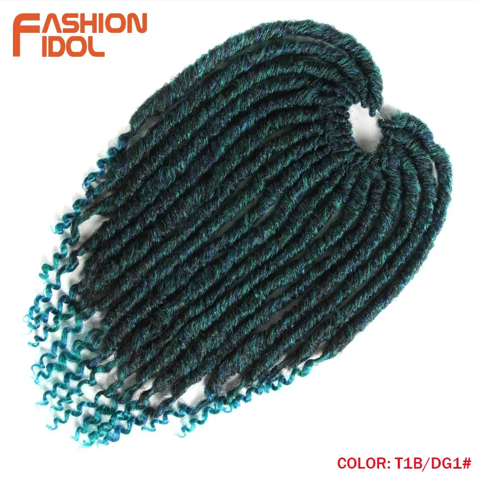 Модные IDOL Goddess волосы Омбре фиолетовый синий Искусственные локоны в стиле Crochet косички 12 дюймов мягкая натуральная коса синтетические косички для наращивания волос - Цвет: T1B-DG1